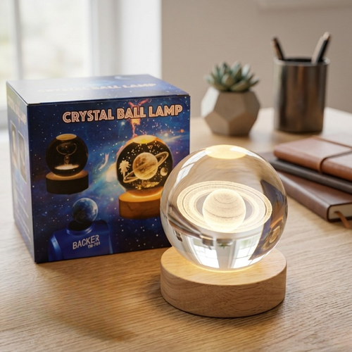 3D Crystal Ball Lamp | LED Crystal Galaxy Lamp For Room & Home Decoration